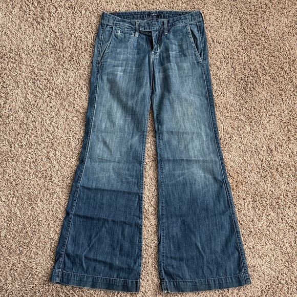 7 For All Mankind Denim - 7 For All Mankind Classic Blue Flare/Wide Leg Jeans - 24